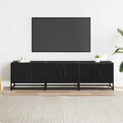 Mobile Porta TV Nero 150x35x41 cm in Truciolato e Metallo