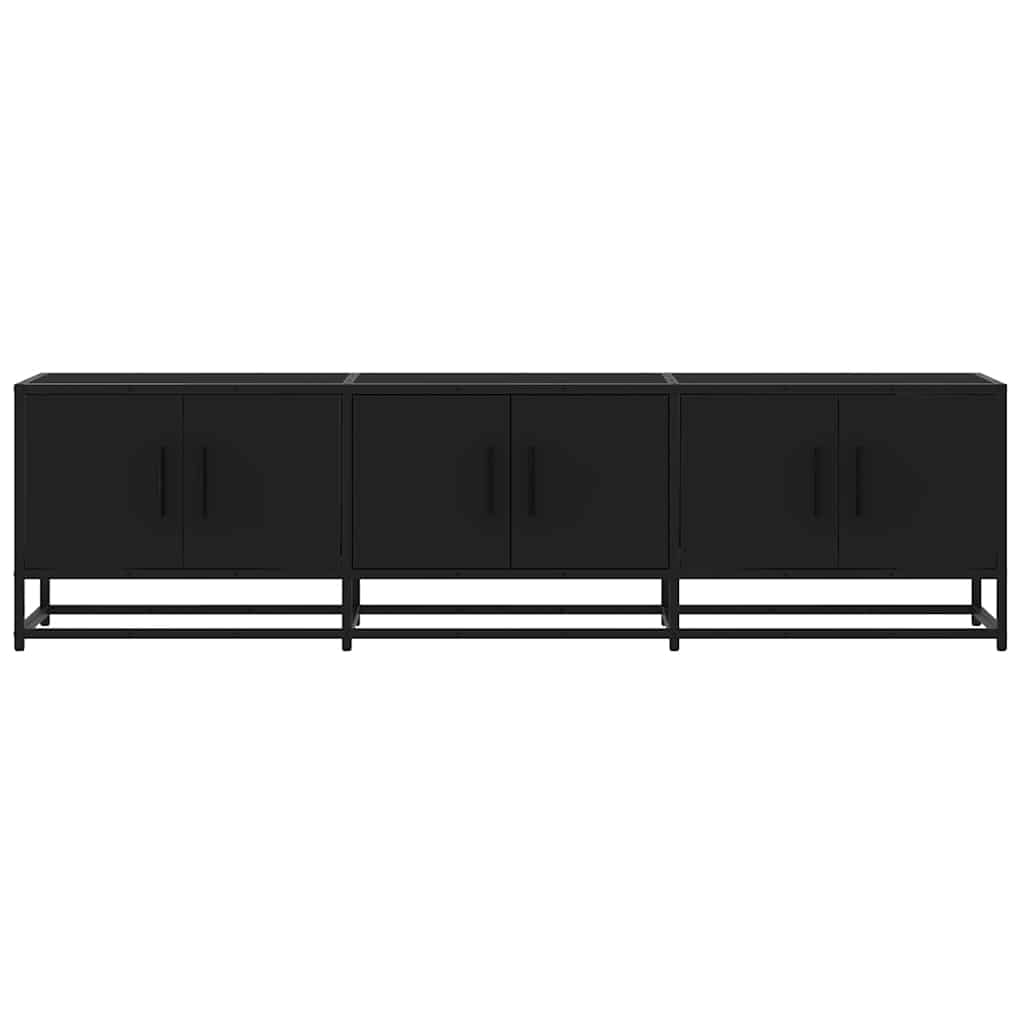 Mobile Porta TV Nero 150x35x41 cm in Truciolato e Metallo