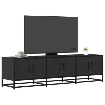 Mobile Porta TV Nero 150x35x41 cm in Truciolato e Metallo
