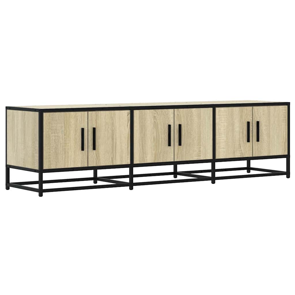 Mobile TV Rovere Sonoma 150x35x41 cm in Truciolato e Metallo
