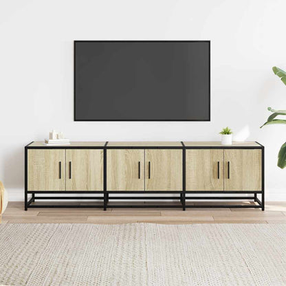 Mobile TV Rovere Sonoma 150x35x41 cm in Truciolato e Metallo