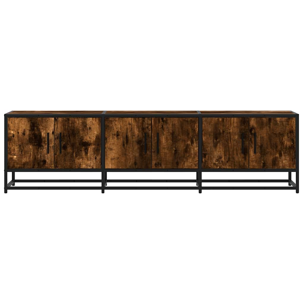 Mobile TV Rovere Fumo 150x35x41 cm in Truciolato e Metallo