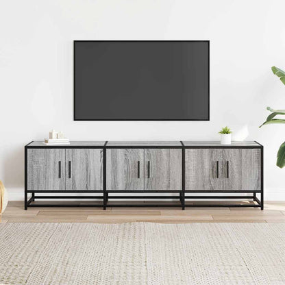 Mobile TV Grigio Sonoma 150x35x41cm in Truciolato e Metallo