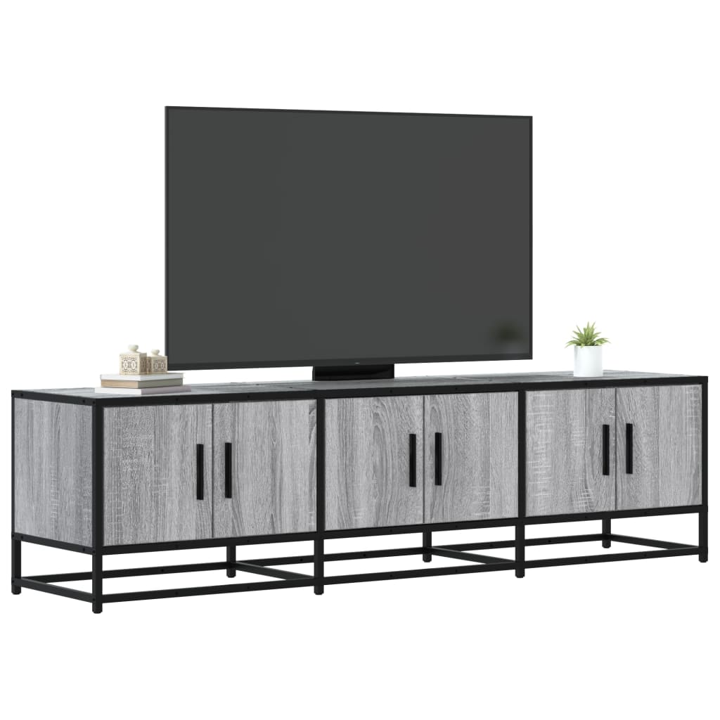 Mobile TV Grigio Sonoma 150x35x41cm in Truciolato e Metallo