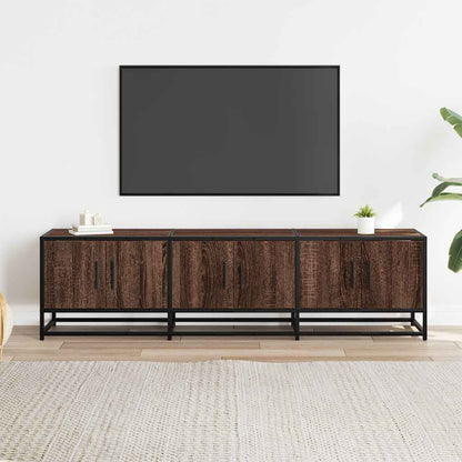 Mobile TV Rovere Marrone 150x35x41 cm in Truciolato e Metallo