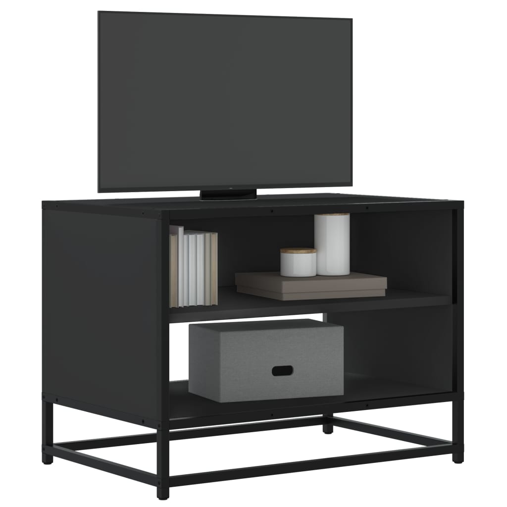 Mobile Porta TV Nero 61x40x46 cm in Truciolato e Metallo