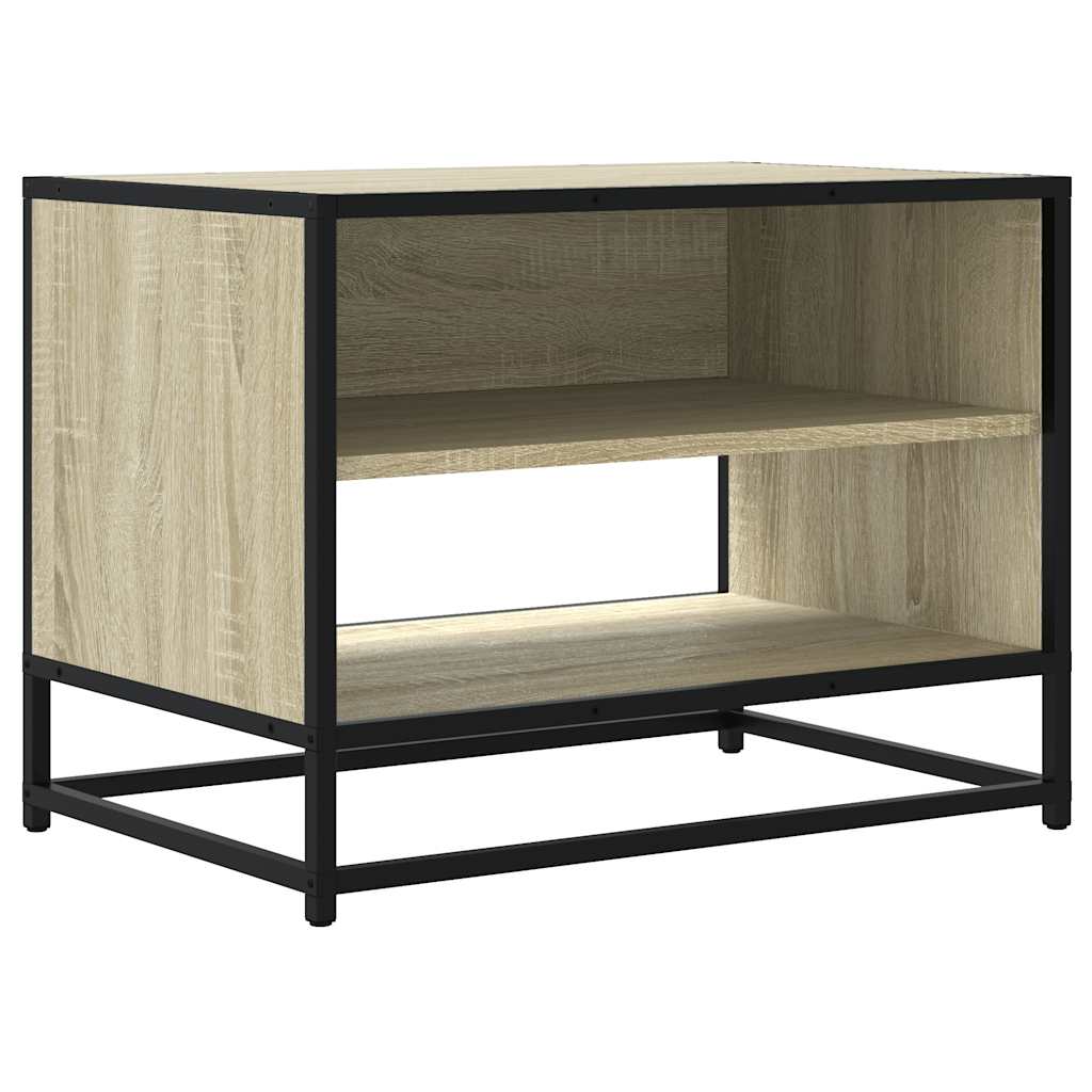 Mobile TV Rovere Sonoma 61x40x46 cm Legno Multistrato e Metallo