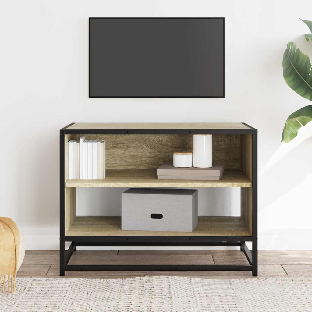 Mobile TV Rovere Sonoma 61x40x46 cm Legno Multistrato e Metallo
