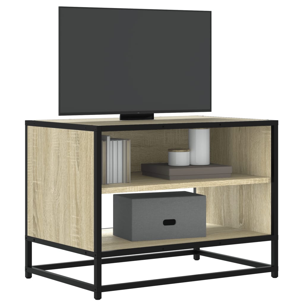 Mobile TV Rovere Sonoma 61x40x46 cm Legno Multistrato e Metallo