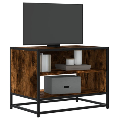 Mobile TV Rovere Fumo 61x40x46 cm Legno Multistrato e Metallo