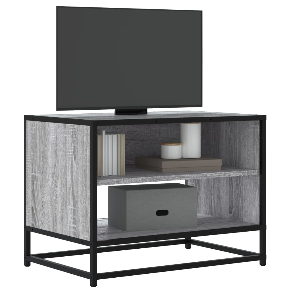 Mobile TV Grigio Sonoma 61x40x46 cm Legno Multistrato e Metallo
