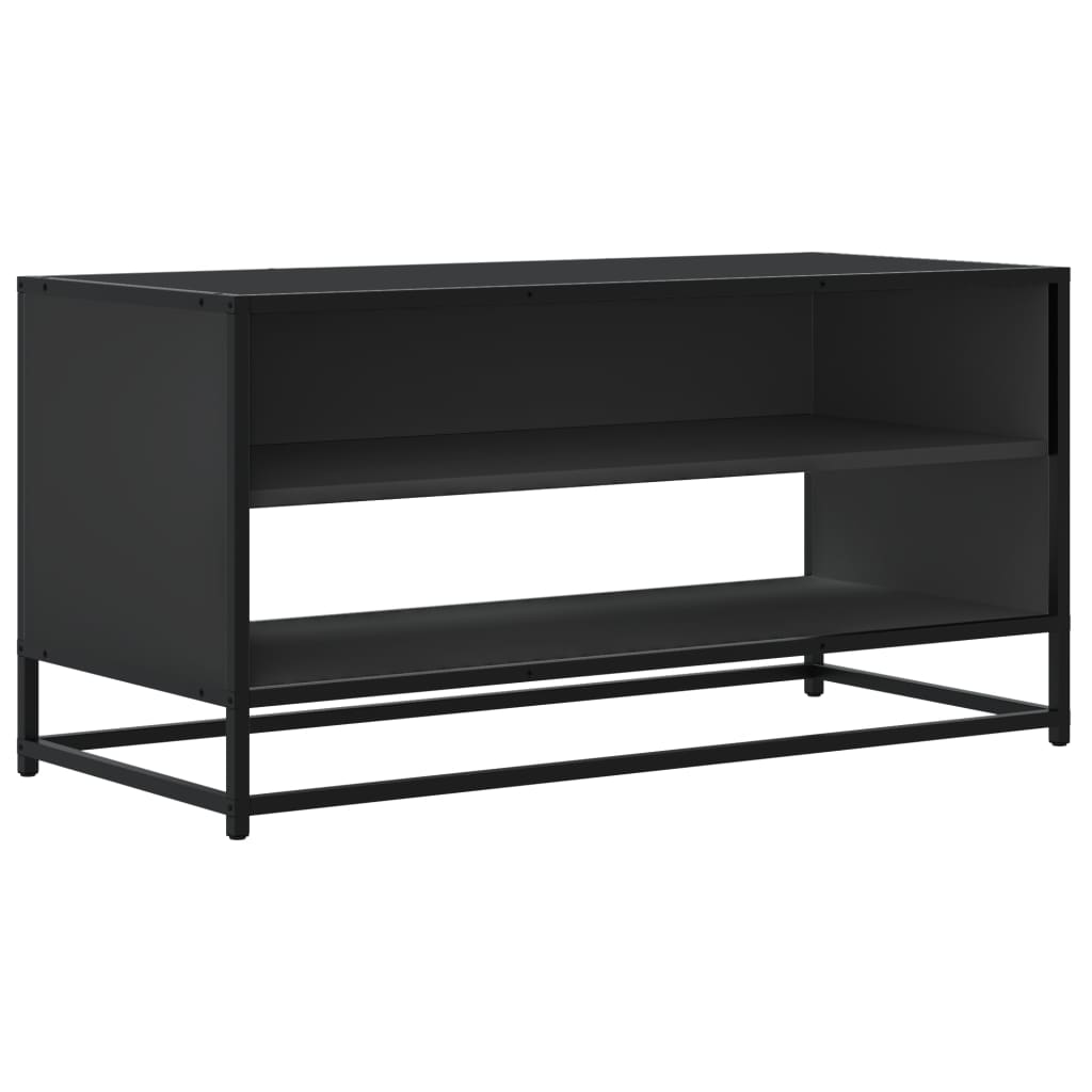 Mobile Porta TV Nero 91x40x46 cm in Truciolato e Metallo