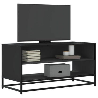Mobile Porta TV Nero 91x40x46 cm in Truciolato e Metallo