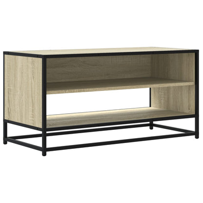 Mobile TV Rovere Sonoma 91x40x46 cm Legno Multistrato e Metallo