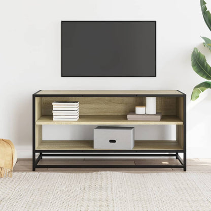 Mobile TV Rovere Sonoma 91x40x46 cm Legno Multistrato e Metallo
