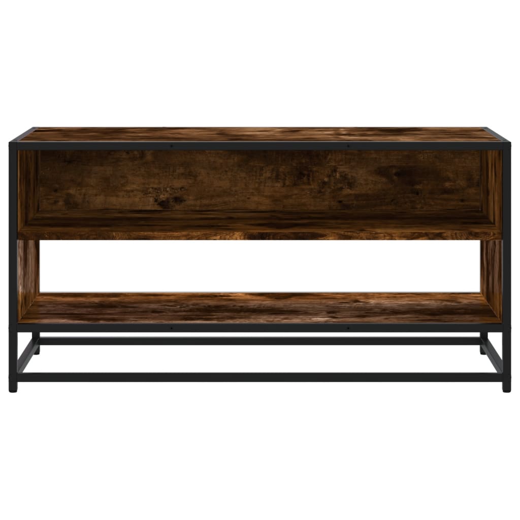 Mobile TV Rovere Fumo 91x40x46 cm Legno Multistrato e Metallo