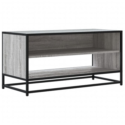 Mobile TV Grigio Sonoma 91x40x46 cm Legno Multistrato e Metallo
