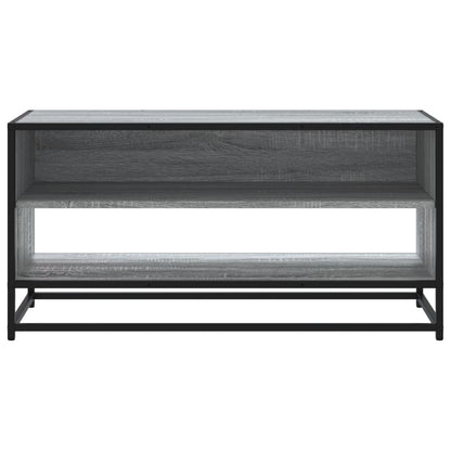 Mobile TV Grigio Sonoma 91x40x46 cm Legno Multistrato e Metallo