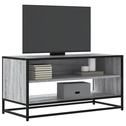 Mobile TV Grigio Sonoma 91x40x46 cm Legno Multistrato e Metallo