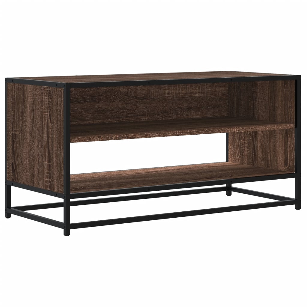 Mobile TV Rovere Marrone 91x40x46 cm Legno Multistrato Metallo