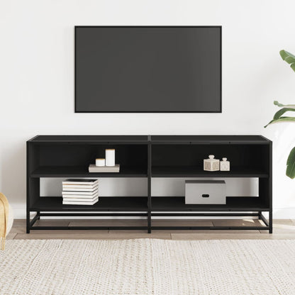 Mobile Porta TV Nero 120,5x40x46 in Truciolato e Metallo