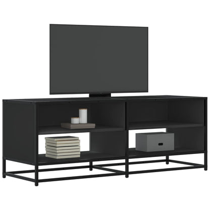 Mobile Porta TV Nero 120,5x40x46 in Truciolato e Metallo