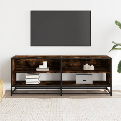 Mobile TV Rovere Fumo 120,5x40x46cm Legno Multistrato e Metallo