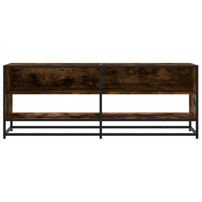 Mobile TV Rovere Fumo 120,5x40x46cm Legno Multistrato e Metallo