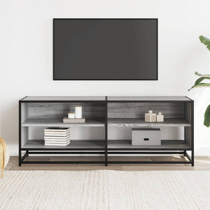 Mobile TV Grigio Sonoma 120,5x40x46cm Legno Multistrato Metallo