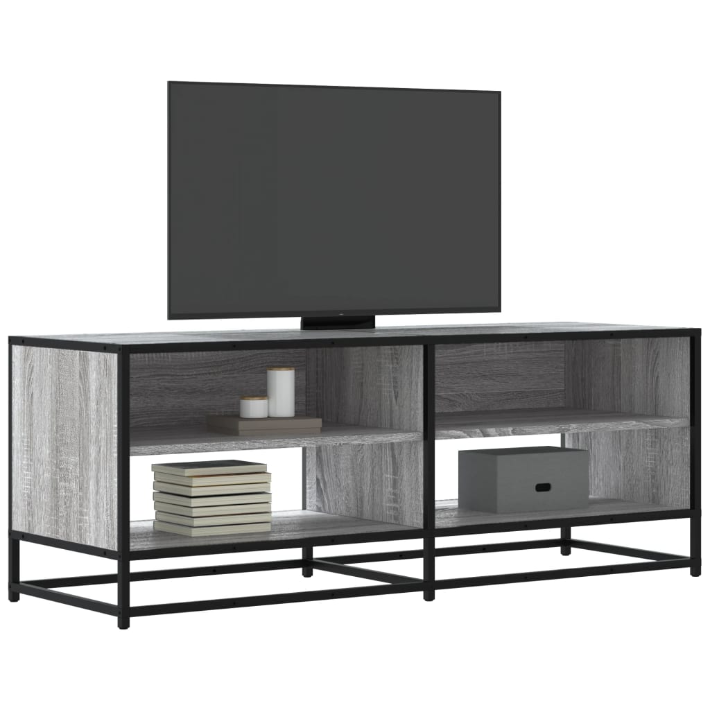 Mobile TV Grigio Sonoma 120,5x40x46cm Legno Multistrato Metallo