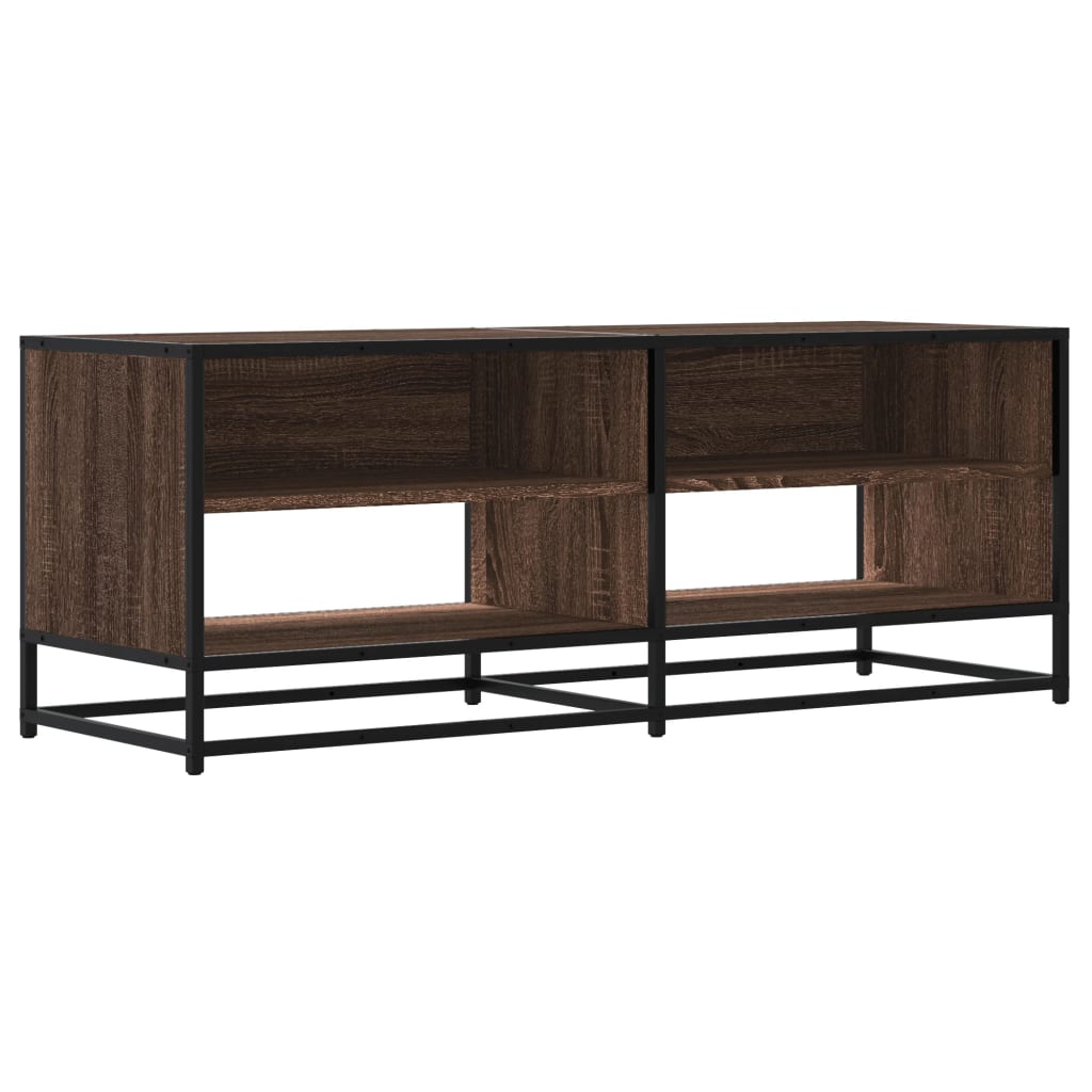Mobile TV Rovere Marrone 120,5x40x46 cm Multistrato e Metallo