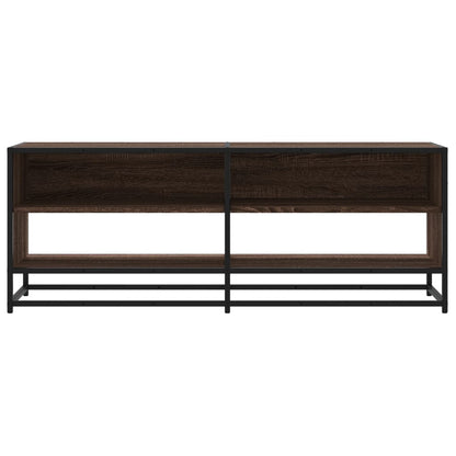 Mobile TV Rovere Marrone 120,5x40x46 cm Multistrato e Metallo
