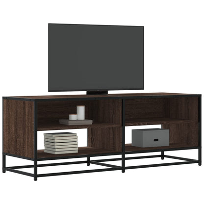 Mobile TV Rovere Marrone 120,5x40x46 cm Multistrato e Metallo