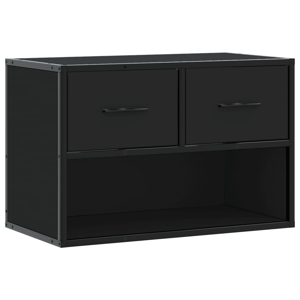 Mobile Porta TV Nero 60x31x39,5cm in Truciolato e Metallo