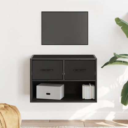 Mobile Porta TV Nero 60x31x39,5cm in Truciolato e Metallo