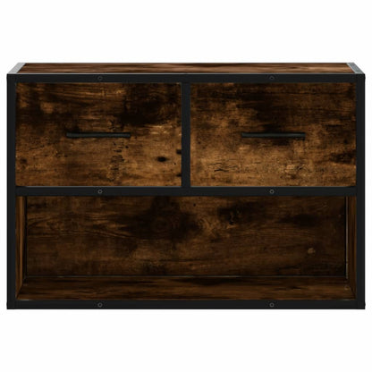 Mobile Porta TV Rovere Fumo 60x31x39,5 cm in Legno e Metallo
