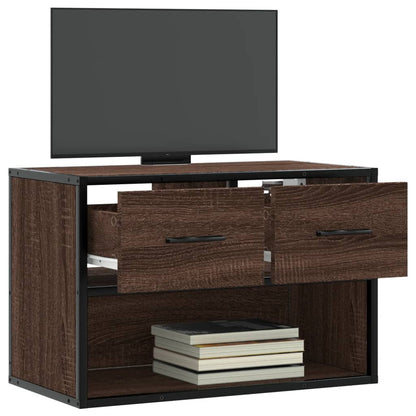Mobile TV Rovere Marrone 60x31x39,5cm in Truciolato e Metallo
