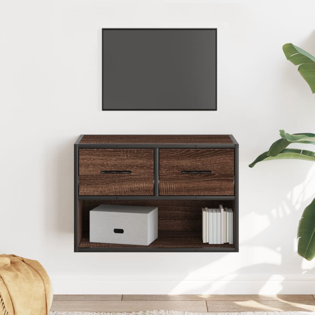 Mobile TV Rovere Marrone 60x31x39,5cm in Truciolato e Metallo