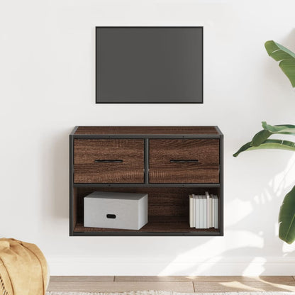 Mobile TV Rovere Marrone 60x31x39,5cm in Truciolato e Metallo