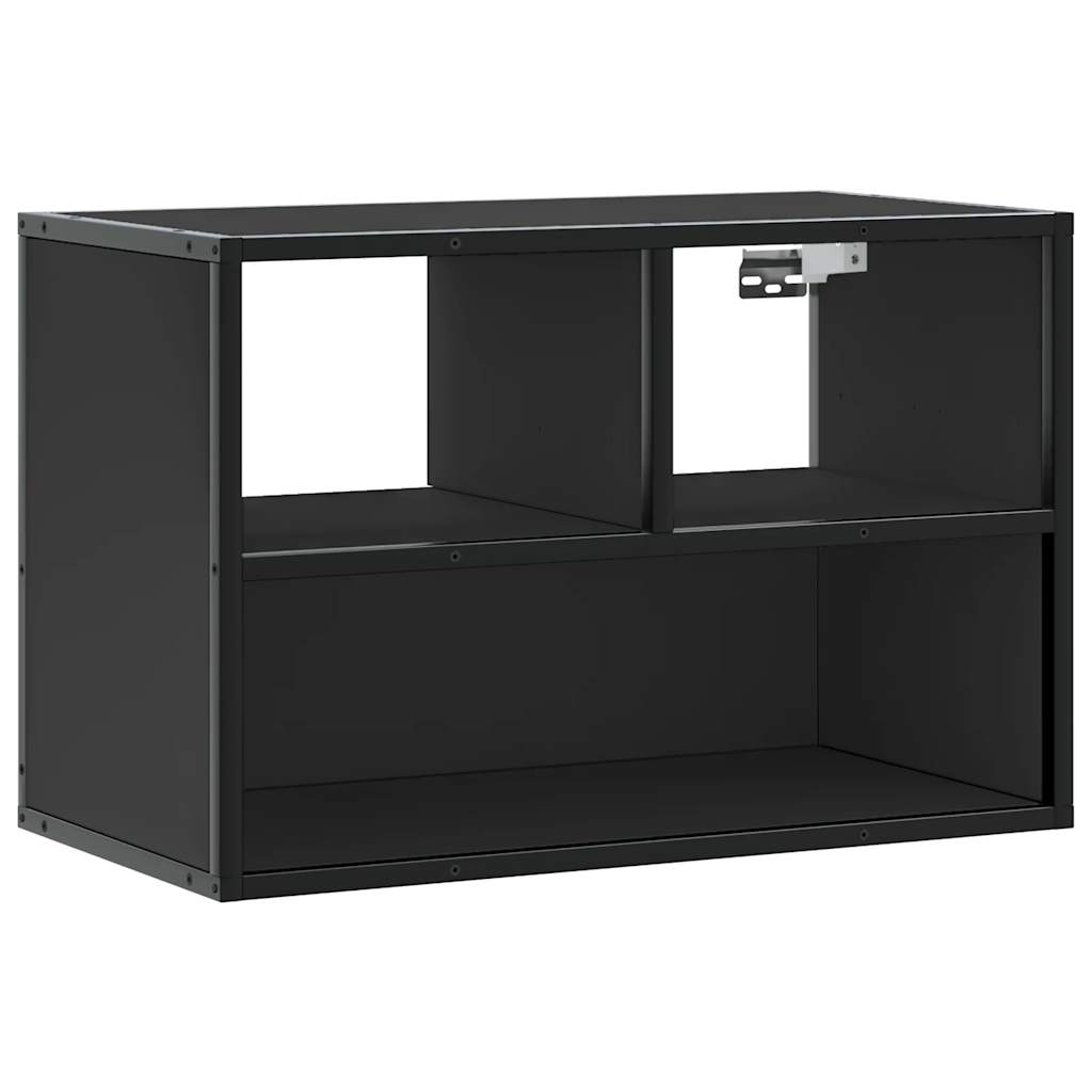 Mobile Porta TV Nero 60x31x39,5cm in Truciolato e Metallo