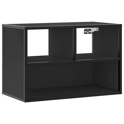 Mobile Porta TV Nero 60x31x39,5cm in Truciolato e Metallo