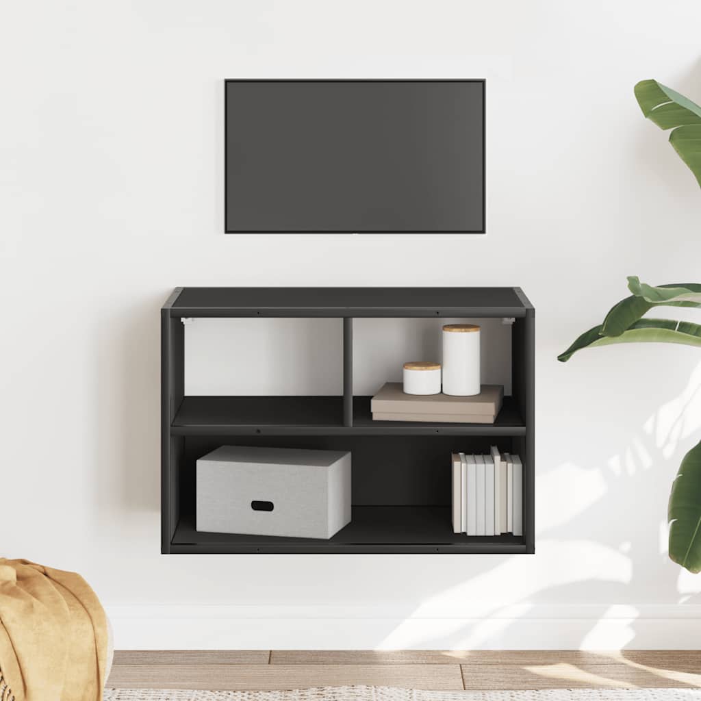 Mobile Porta TV Nero 60x31x39,5cm in Truciolato e Metallo