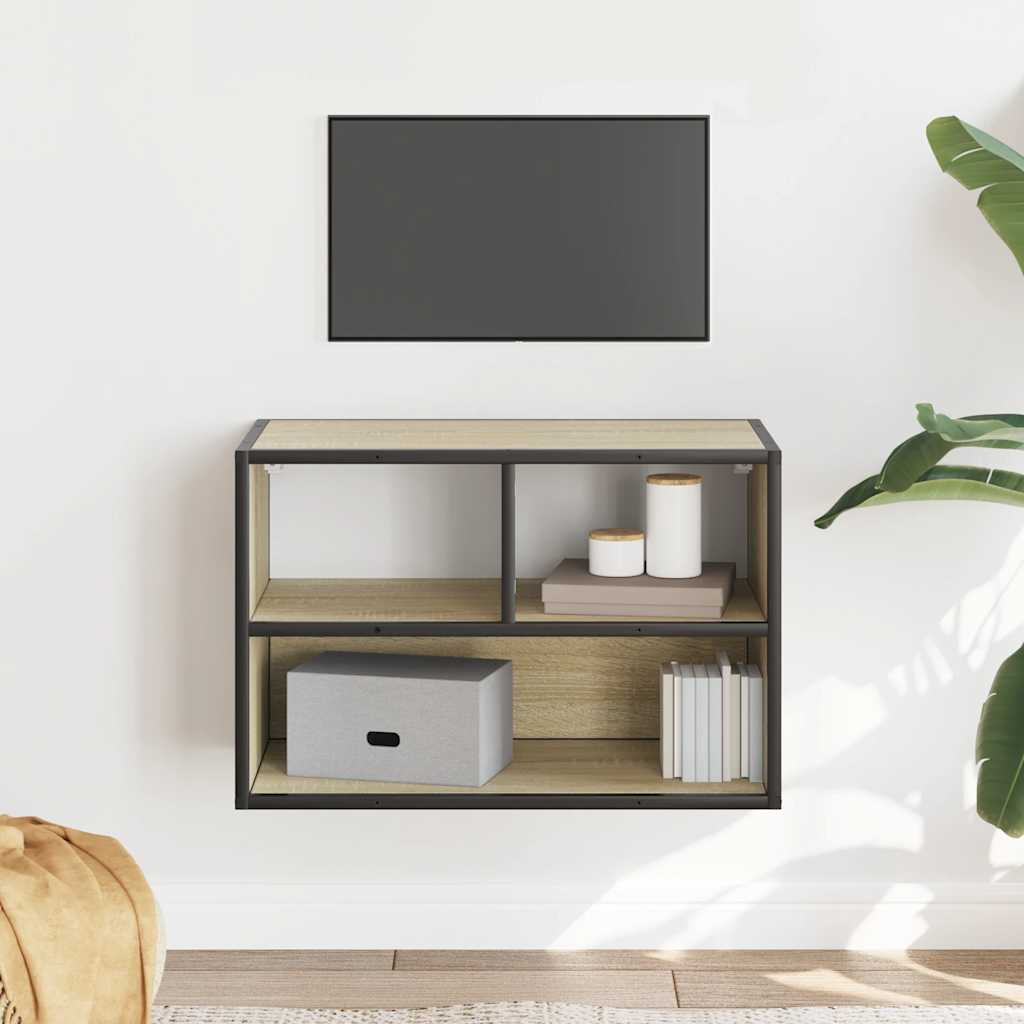 Mobile TV Rovere Sonoma 60x31x39,5cm Legno Multistrato Metallo