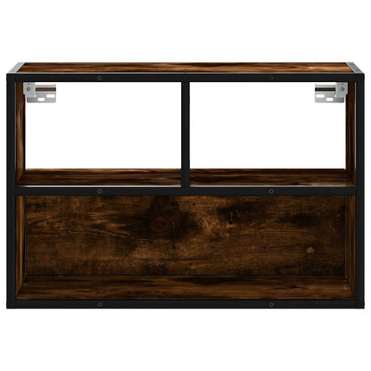 Mobile TV Rovere Fumo 60x31x39,5 cm Legno Multistrato e Metallo