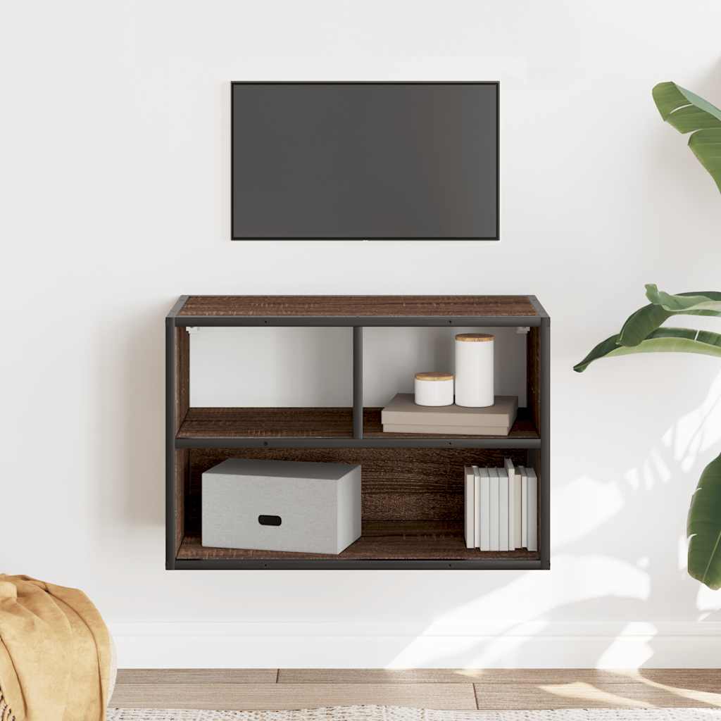 Mobile TV Rovere Marrone 60x31x39,5cm in Truciolato e Metallo