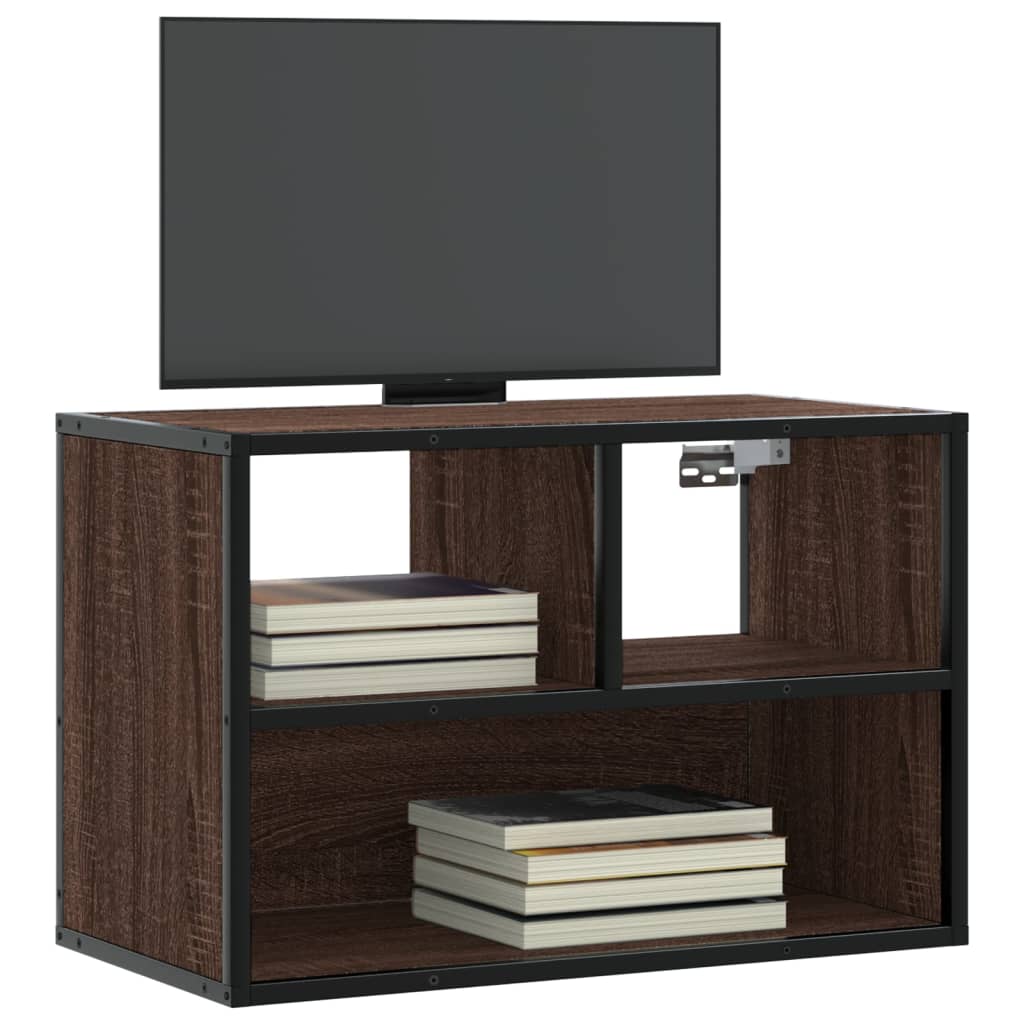 Mobile TV Rovere Marrone 60x31x39,5cm in Truciolato e Metallo