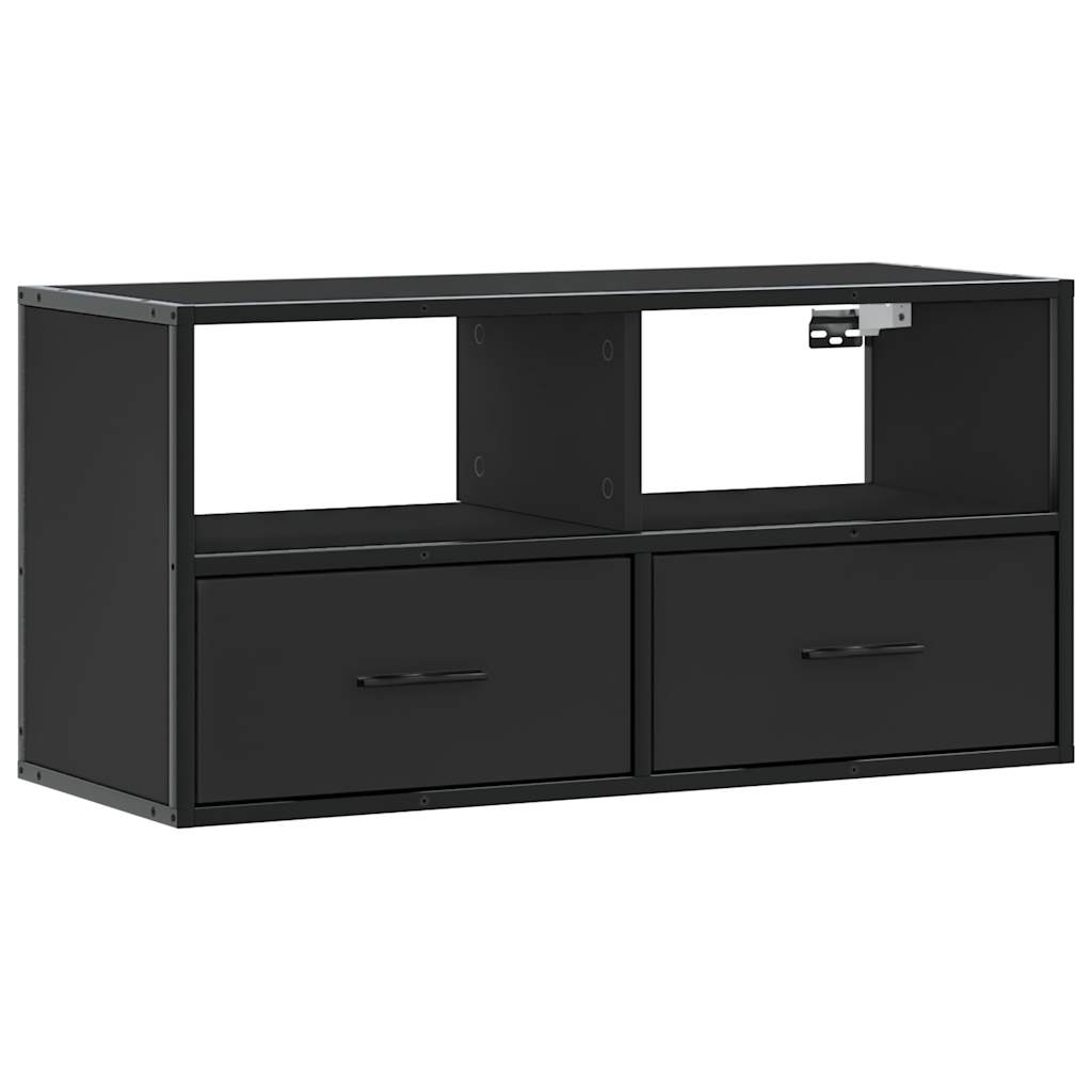 Mobile TV Nero 80x31x39,5 cm in Truciolato e Metallo