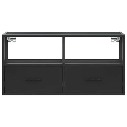 Mobile TV Nero 80x31x39,5 cm in Truciolato e Metallo