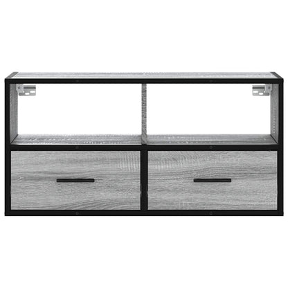 Mobile TV Grigio Sonoma 80x31x39,5 cm Legno Multistrato Metallo