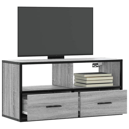Mobile TV Grigio Sonoma 80x31x39,5 cm Legno Multistrato Metallo